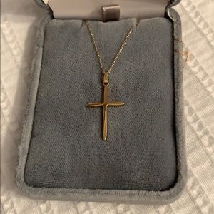 14k gold cross necklace - small